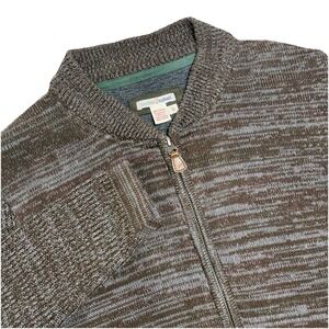 Carbon2Cobalt Mens Small Lined‎ Knit Full Zip Sweater Brown Cotton Grandpa Dad